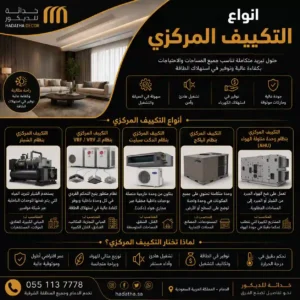 انواع التكييف المركزي وأفضل نظام لمشروعك
