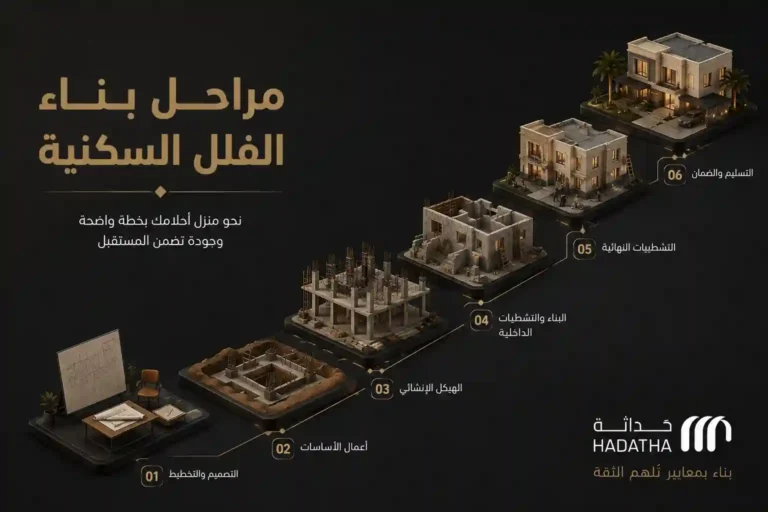 مراحل بناء الفلل السكنية من التخطيط حتى التسليم 17 مراحل بناء الفلل السكنية