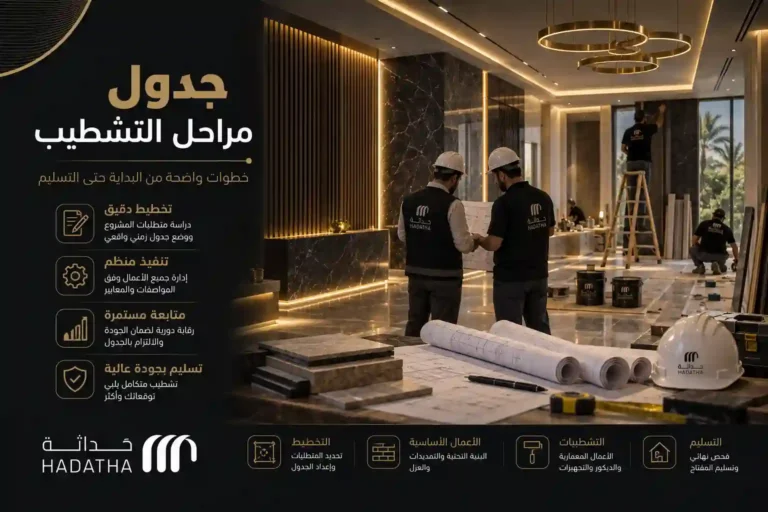 جدول مراحل التشطيب