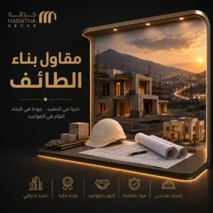 مقاول بناء الطائف لتنفيذ المشاريع السكنية والتجارية بجودة واضحة 6 مقاول بناء الطائف