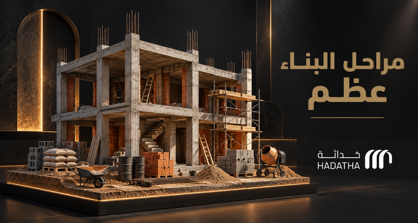 مراحل بناء العظم بالترتيب من الحفر حتى السقف